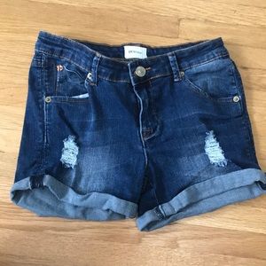 Ripped Denim Jean Shorts